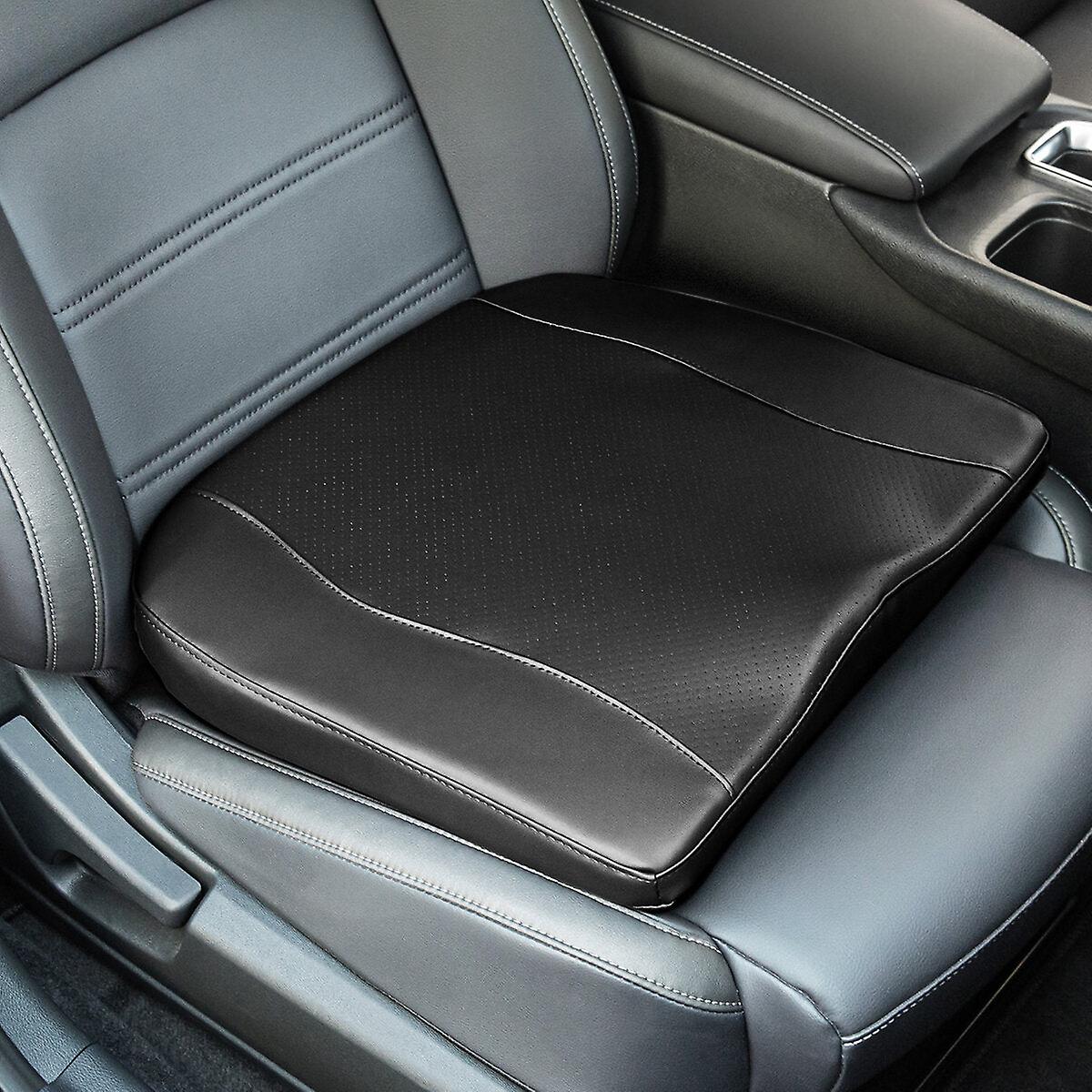 Black Breathable Memory Foam Cushion Pad For Car, Home, And Wheelchair - Heightening Support