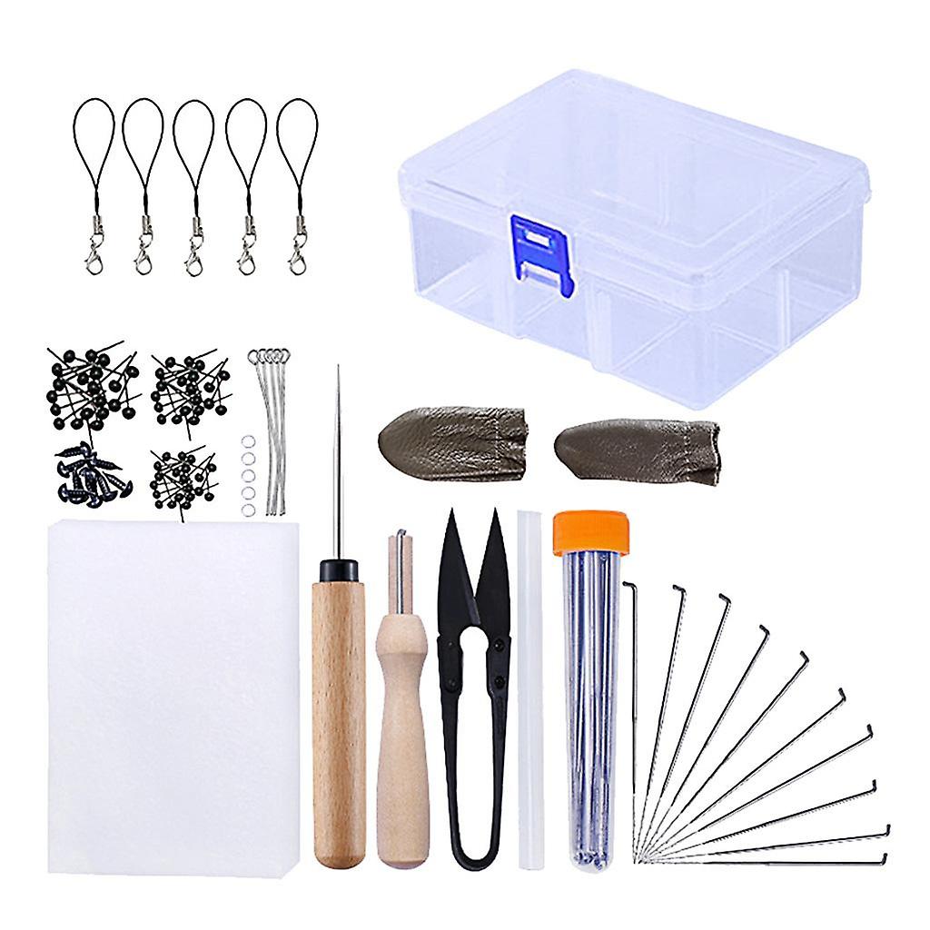 Needle Felting Starter Kit Hand Spinning Crafts Tool for Wool Doll Making