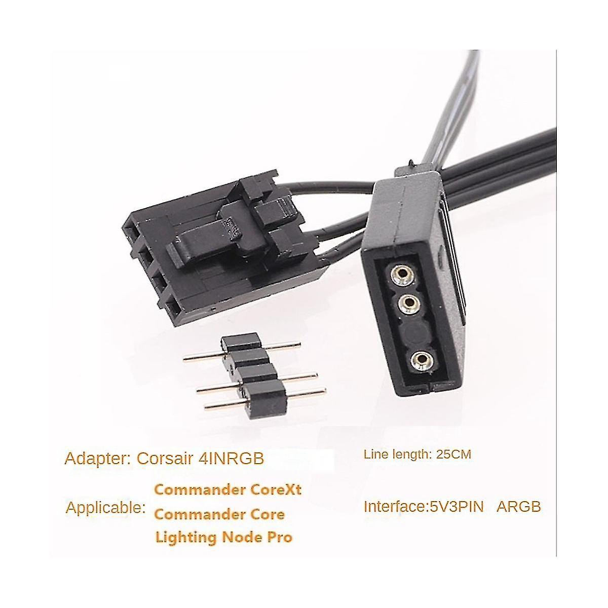 Corsair RGB To Standard ARGB 4-Pin 5V Adapter Cable – 25cm – Convert RGB To 5V Addressable RGB-1206400