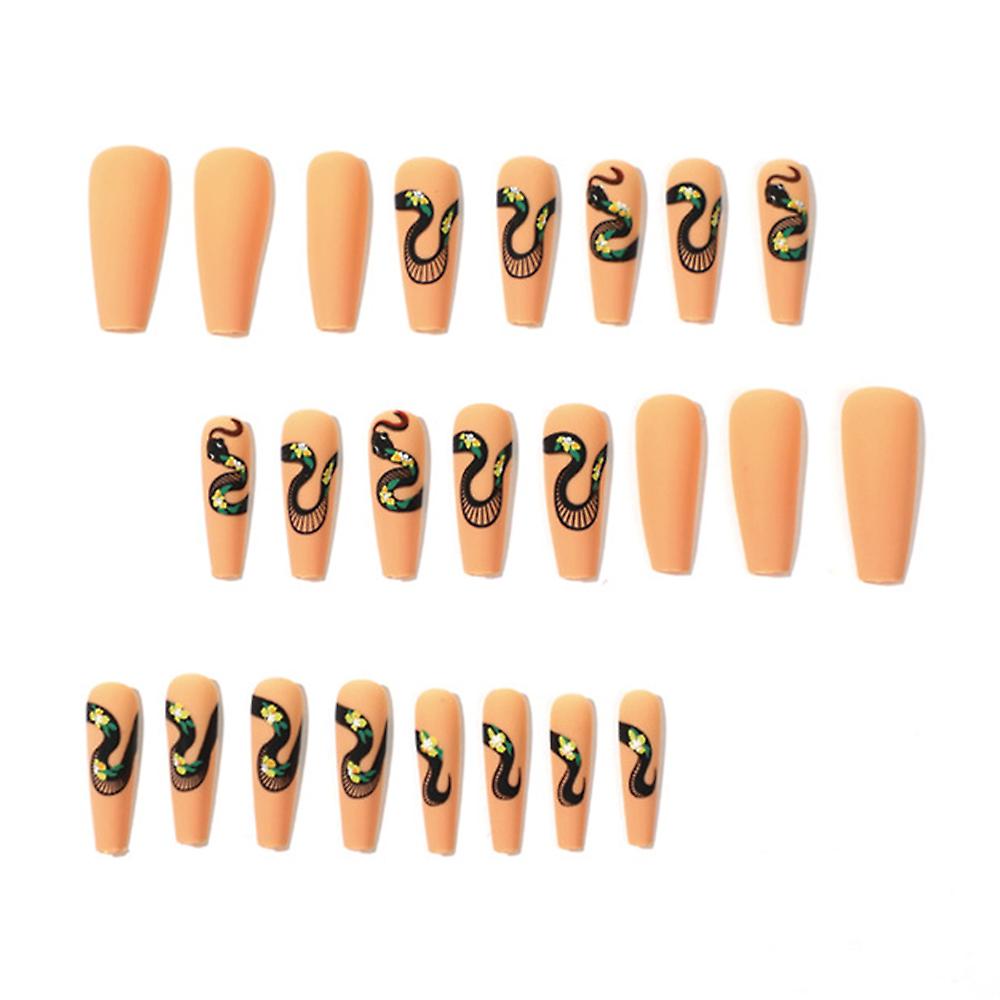 24pcs Ballerina False Nail Wateproof No Fading Nail With Adhesive Tabs