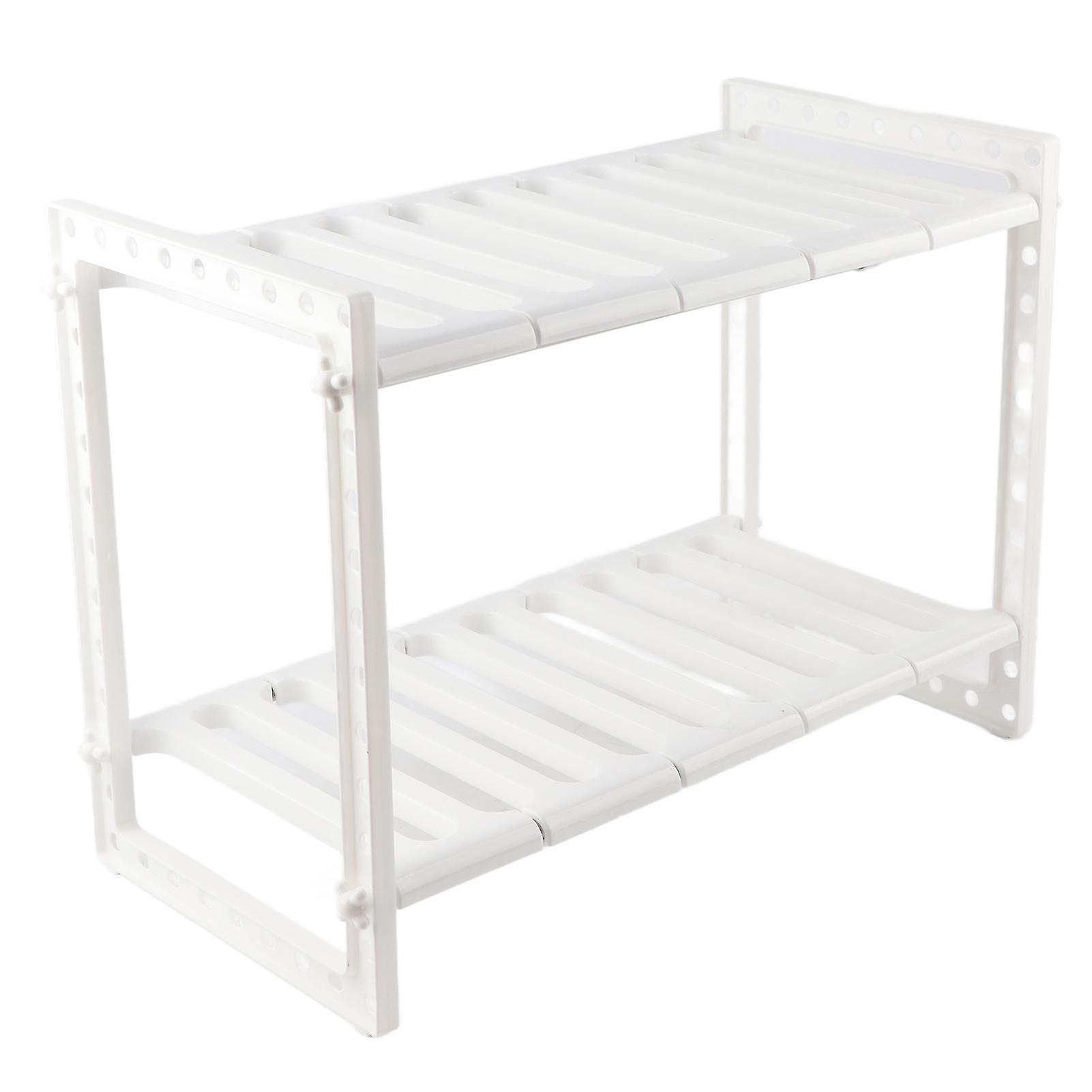 2-Tier Under Kitchen Rack Stainless Steel Expandable Storage Organizer Kitchen Shelf Holder