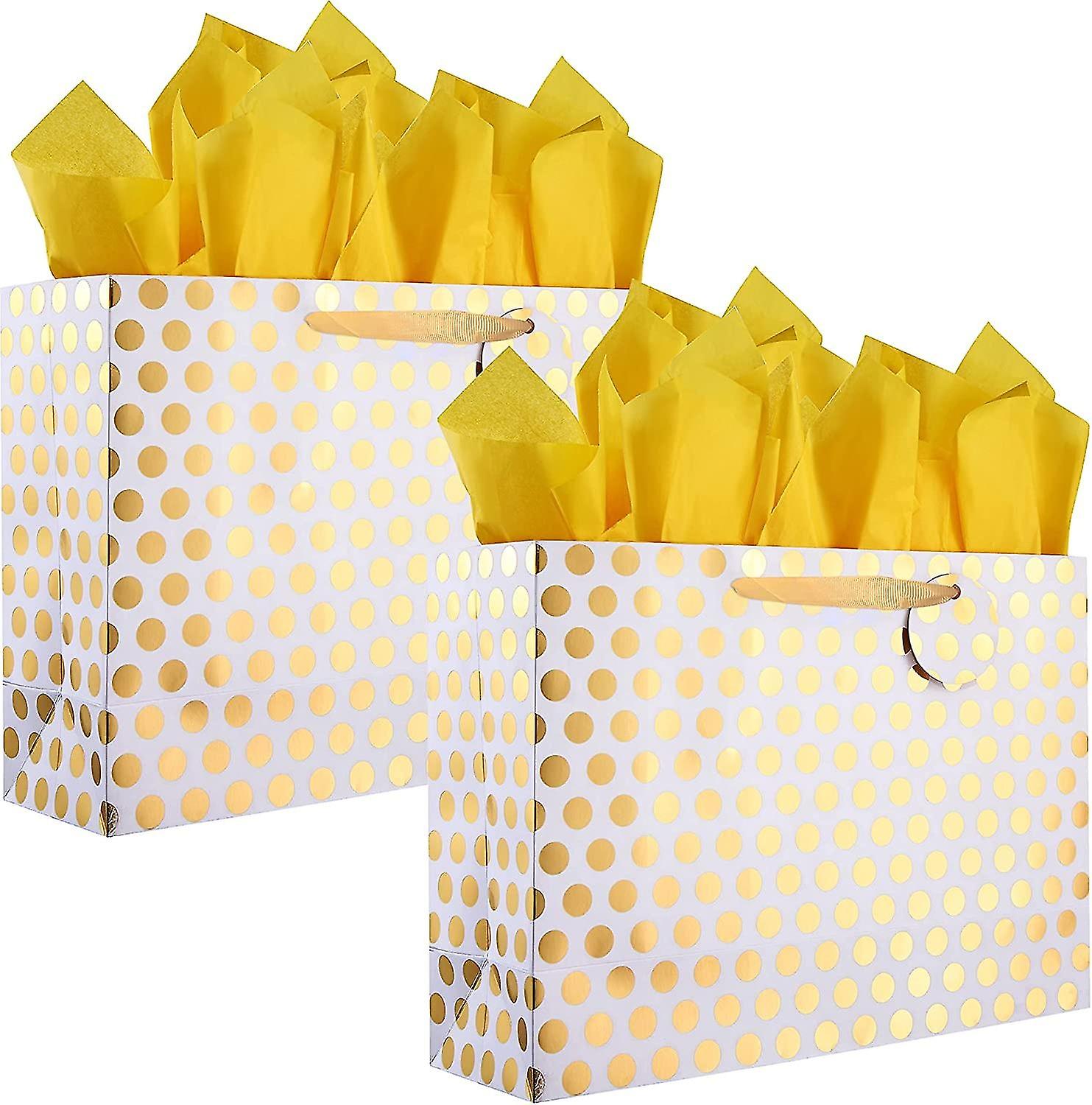2 Pack 16.5" Extra Large Gift Bags With Tissue Paper For Presents