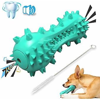 Dog Toothbrush, Interactive Chew Toy, Durable Natural Rubber Dog Toy with Squeaker, Teeth Cleaning and Oral Care for Small and Medium Dogs