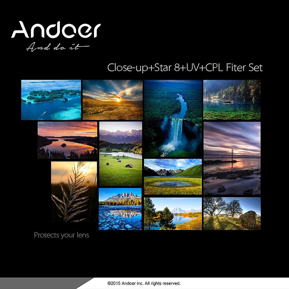 Andoer 67mm UV+CPL+Close-Up+4 +Star 8-Point Filter Circular Filter Kit Circular Polarizer Filter Mac