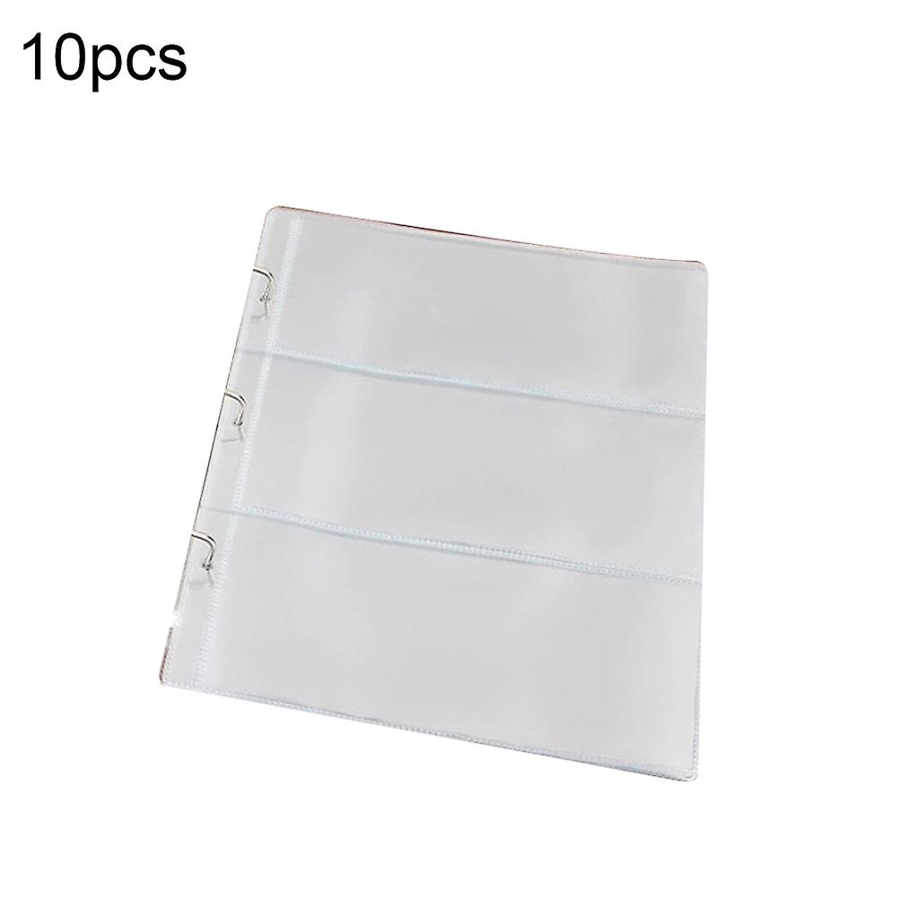 10Pcs Money Banknote Collecting Holder Sleeves 3-slot Loose Leaf Sheet ...
