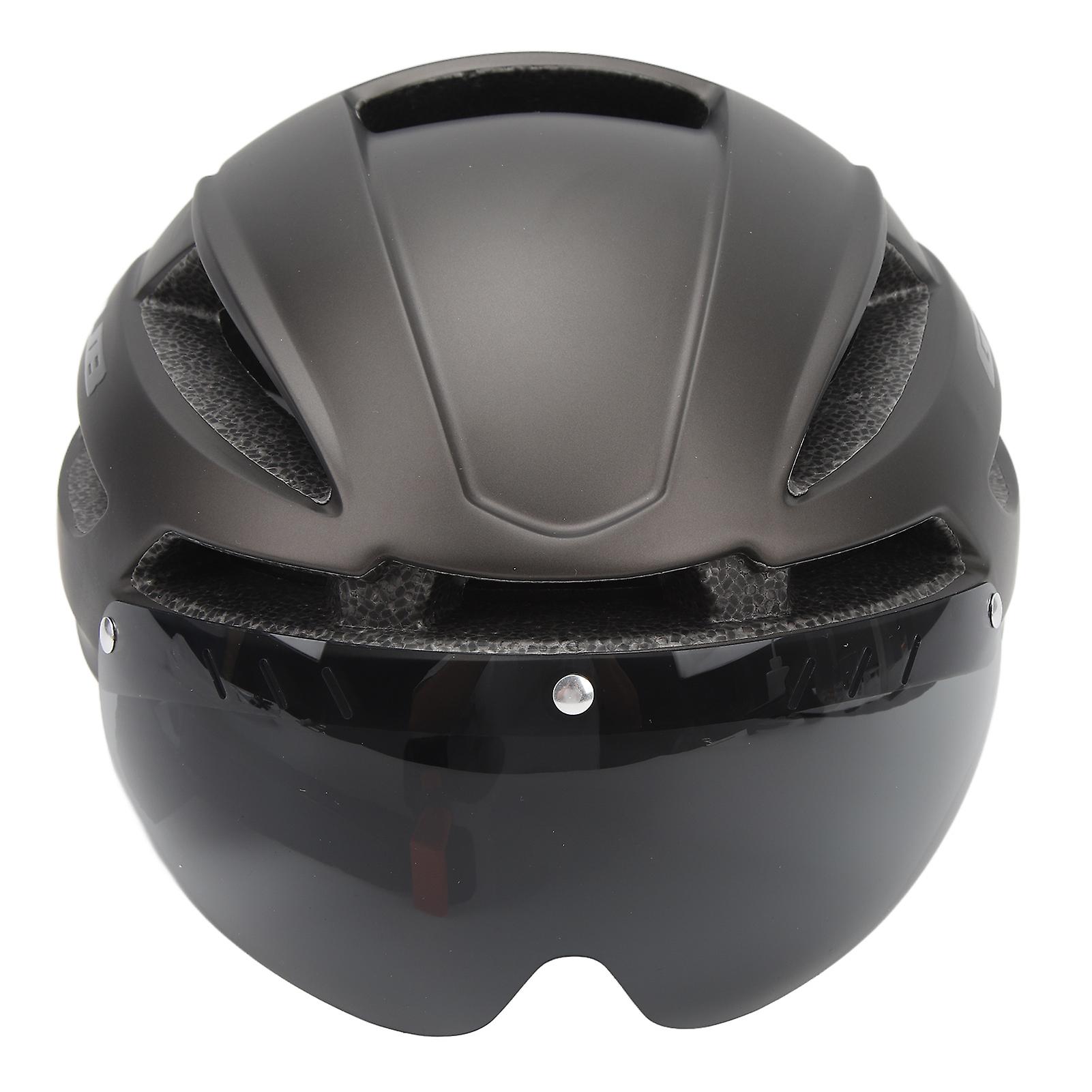 CJD XXL大人用自転車ヘルメット自転車ヘルメットUSB充電式リアライト付き取り外し可能な磁気ゴーグル男性用女性サイクリングチタングレー