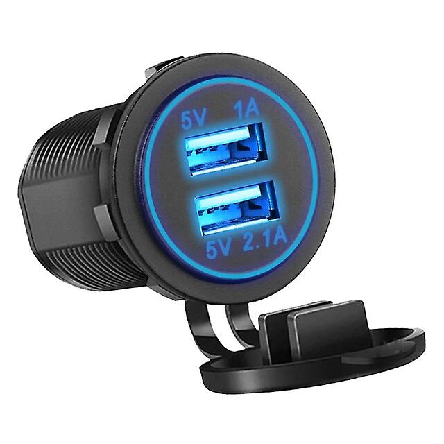 3.1A Dual USB Car Cigarette Charger Socket Waterproof Power Outlet 12V 24V With LED Digital Display For Car Marine Boat Bluetooth Transmitters