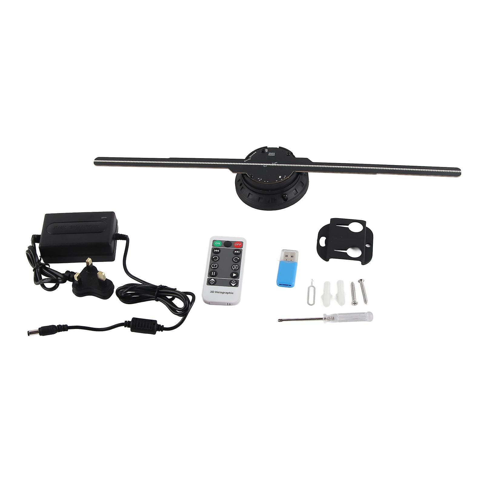 WiFi-Enabled 3D Hologram Advertiser: 256 LED Beads, Rotating Display, US Plug