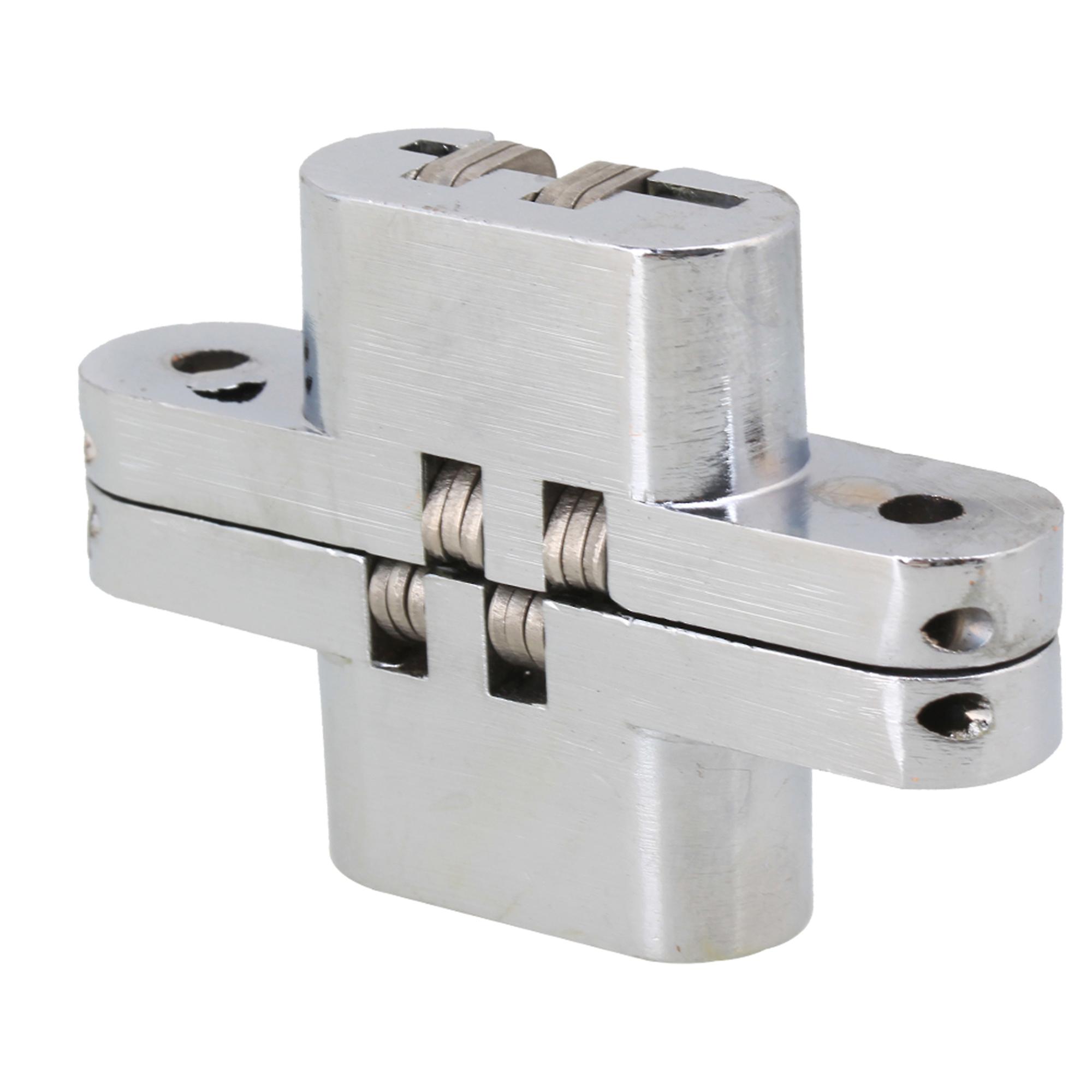 4 x Silver 05 Swing Invisible Hidden Cross Hinges Size 2 Stainless Steel