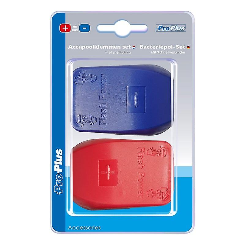 Battery clamp (+) and (-) with quick release in blister