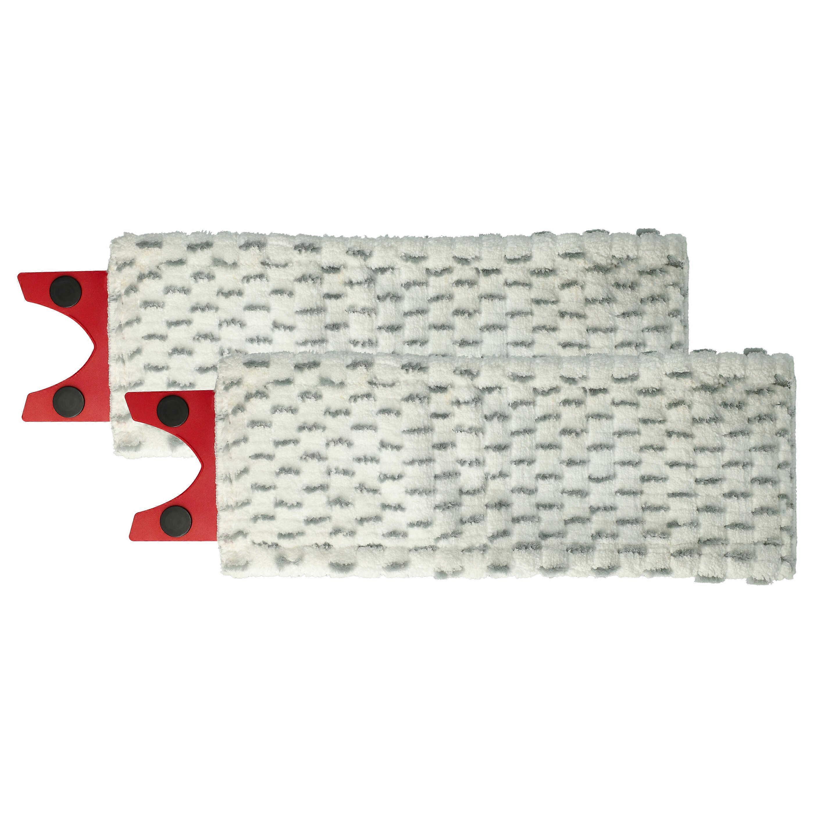 vhbw 2x Wischbezug kompatibel mit Vileda 1-2 Spray Wischmopp - Ersatzkopf, Mikrofaser Grau Weiß