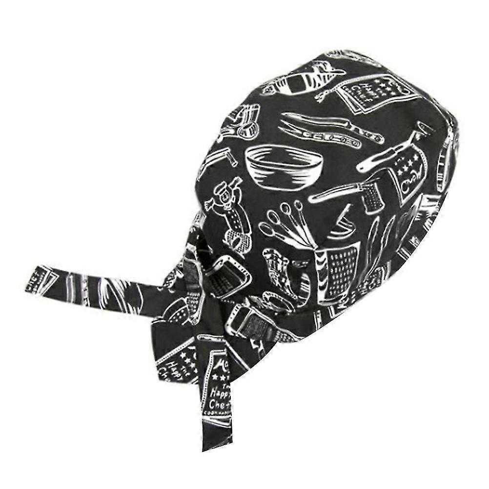 Restaurant Waiter Kitchen Chef Hat Creative Working Comfortable Cooking (Tableware Pattern) Z