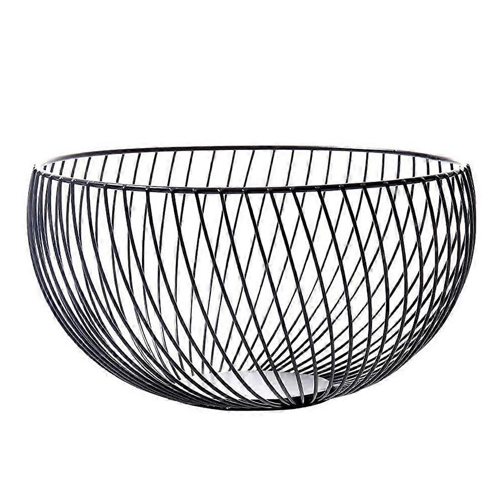 1Pc Wire Basket Round Storage Basket Personalized Egg Storage Holder Black