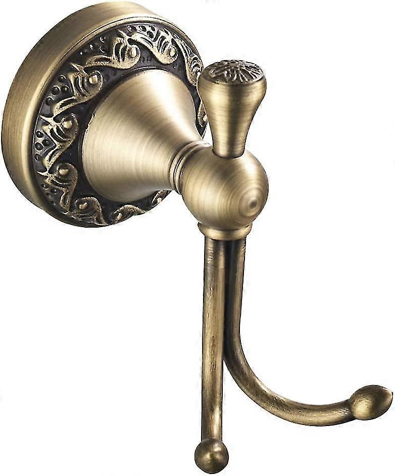 تصميم عتيق مزدوج مثبت على الحائط رداء هوك الحمام جودة المرحاض نحاس منحوت قاعدة مزدوجة رداء هوك برونزي لون توفير المساحة لدخول مجلس الوزراء