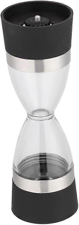 Two in one manual salt and pepper grinder (black) with adjustable cer