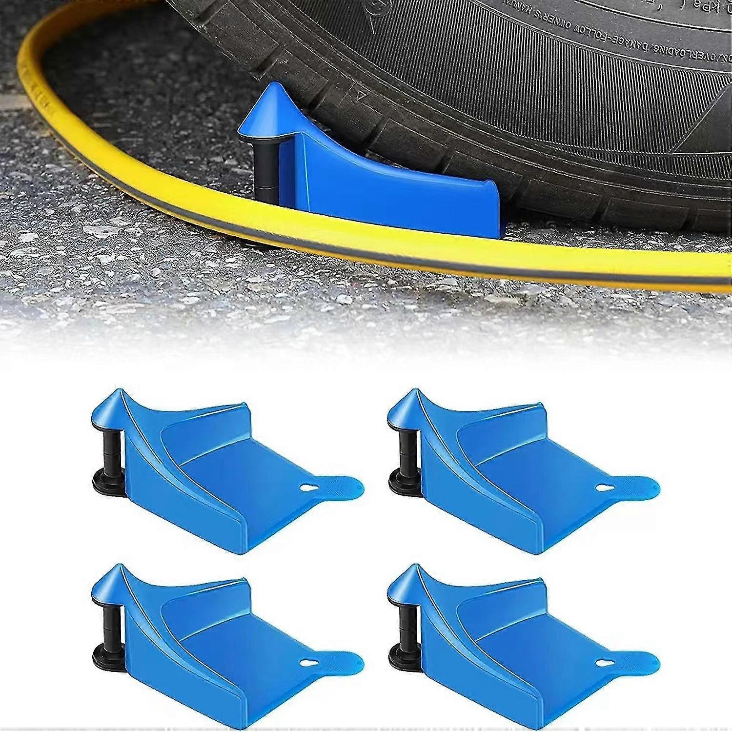 4 Pcs Car Hose Guide, Car Detailing Cleaning Tools Hose Guides for Car Washing, Tire Hose Roller Preventing Car for All Types of Wheels (Blue)