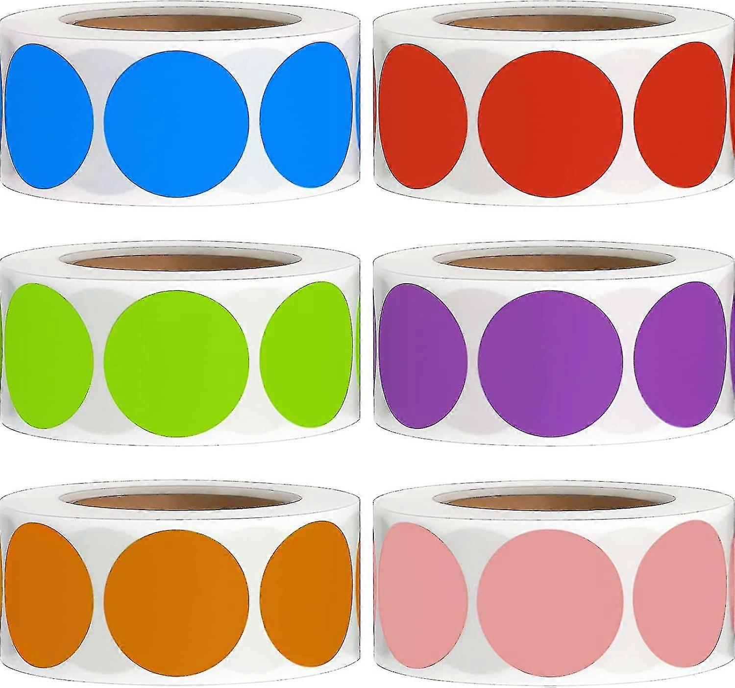 3000 Pieces Removable Color Code Dot Round Sticker Rolls Adhesive Circle Dot Sticker Label
