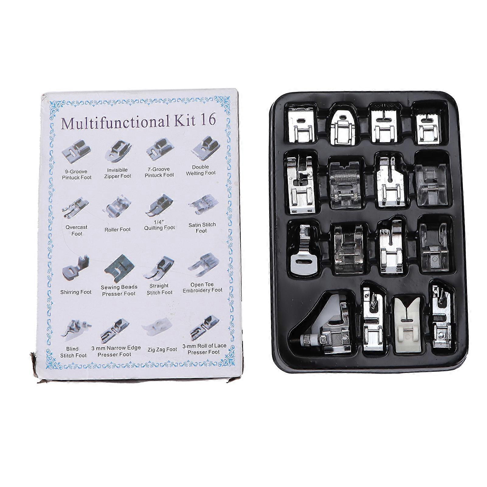 16Pcs Sewing Machine Presser Foot Kit Multifunctional Durable Sewing Accessories