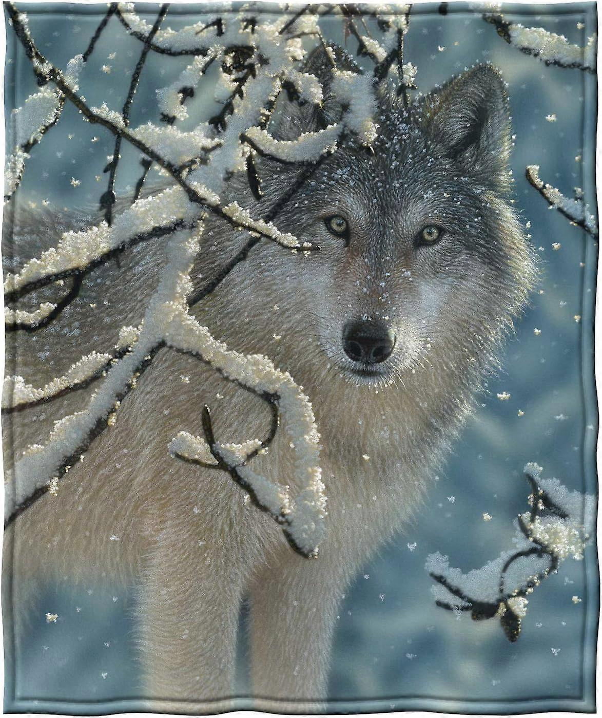 Broken Silence Wolf Super Soft Plush Fleece Throw Blanket