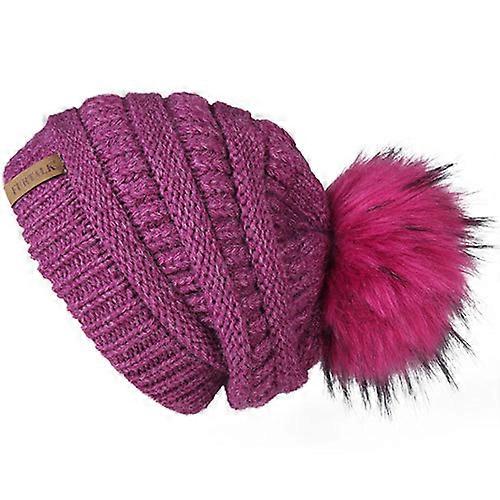 Winter Beanie Hat for Women Knitted Pompom Hat Slouchy Beanie Skullies Velvet Lining Female Warm Soft Hat Korean Red Cap