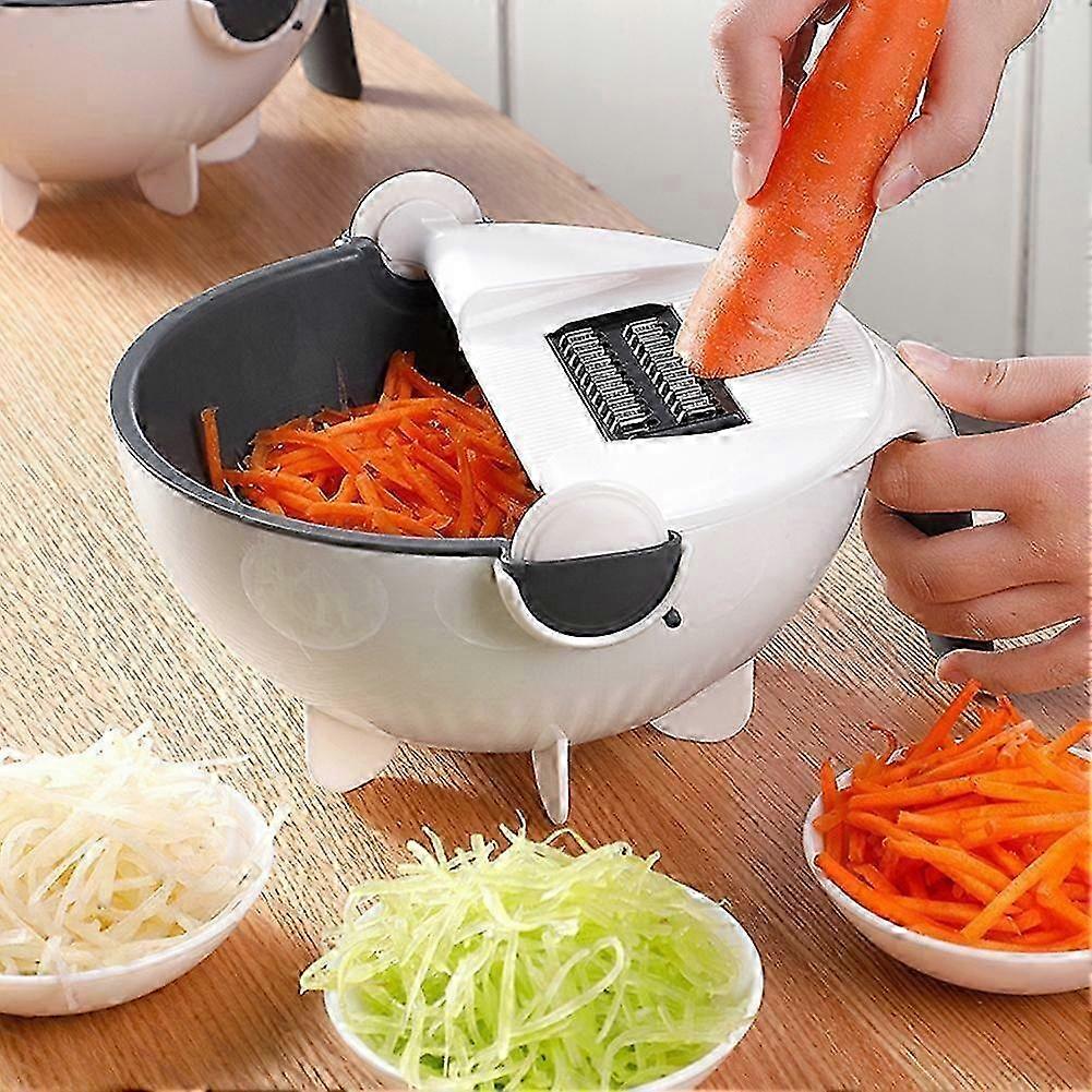 Multifunktionales 9-in-1-Gemüseschneider-Küchenzubehör mit Abtropfkorb-Werkzeugkapazität DIY