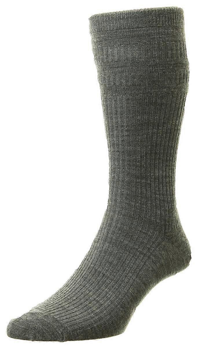 HJ Hall Original Wool Softop Socks - Mid Grey