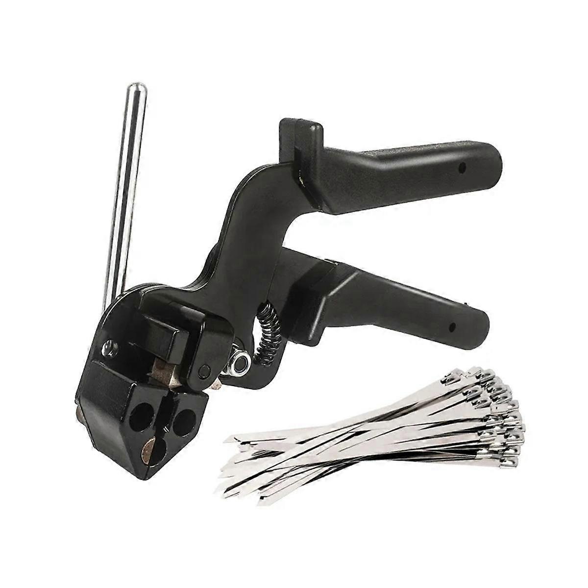 100Pcs Stainless Steel Cable Tie Multi- Locking Cable Metal Tie Automatic Tension Cable Tie Plier Bundle Tool