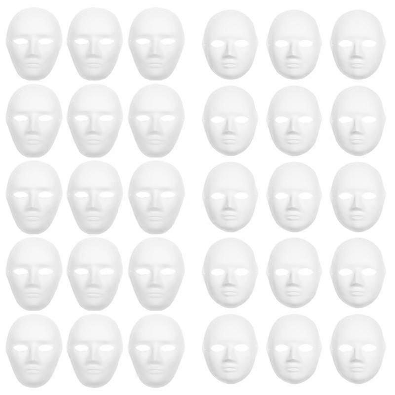 30 Pack 2 Sizes Paper Mache Masks Create Artistic Craft Projects From Wall Decorations To Theater and Halloween Costumes