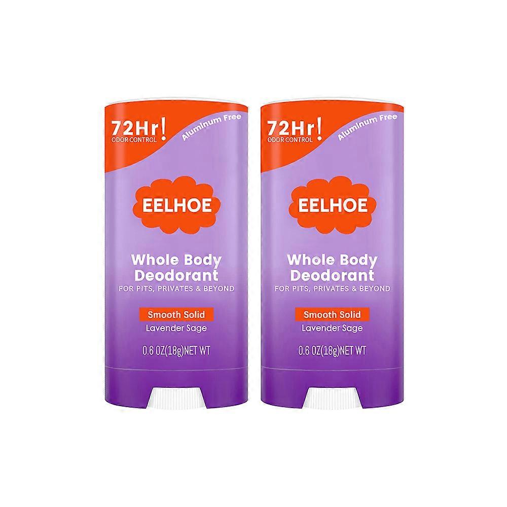 2 Pack Whole Body Deodorant - Invisible Cream Tube - 72 Hour Odor Control