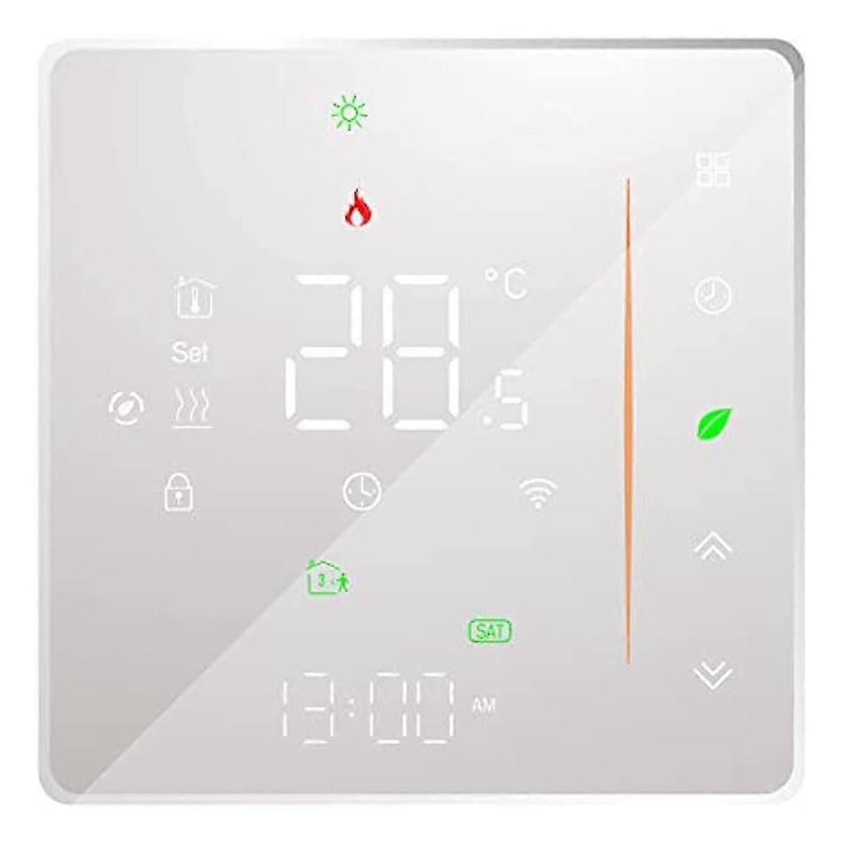 WiFi Smart Thermostat Temperature Controller Weekly Programmable Supports Touch Control-3A White