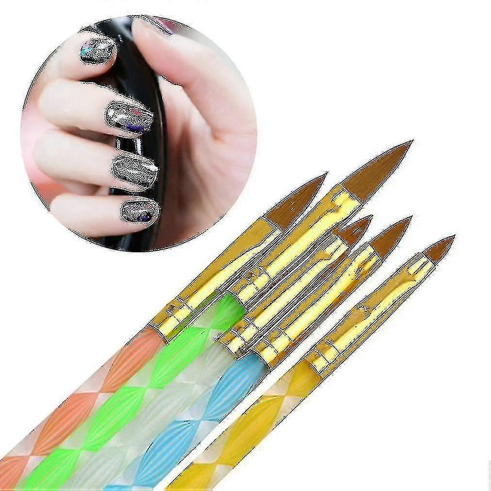 5pcs Nail Art Design Diy Acrylic Pen Brush Drawing Striping Painting Set