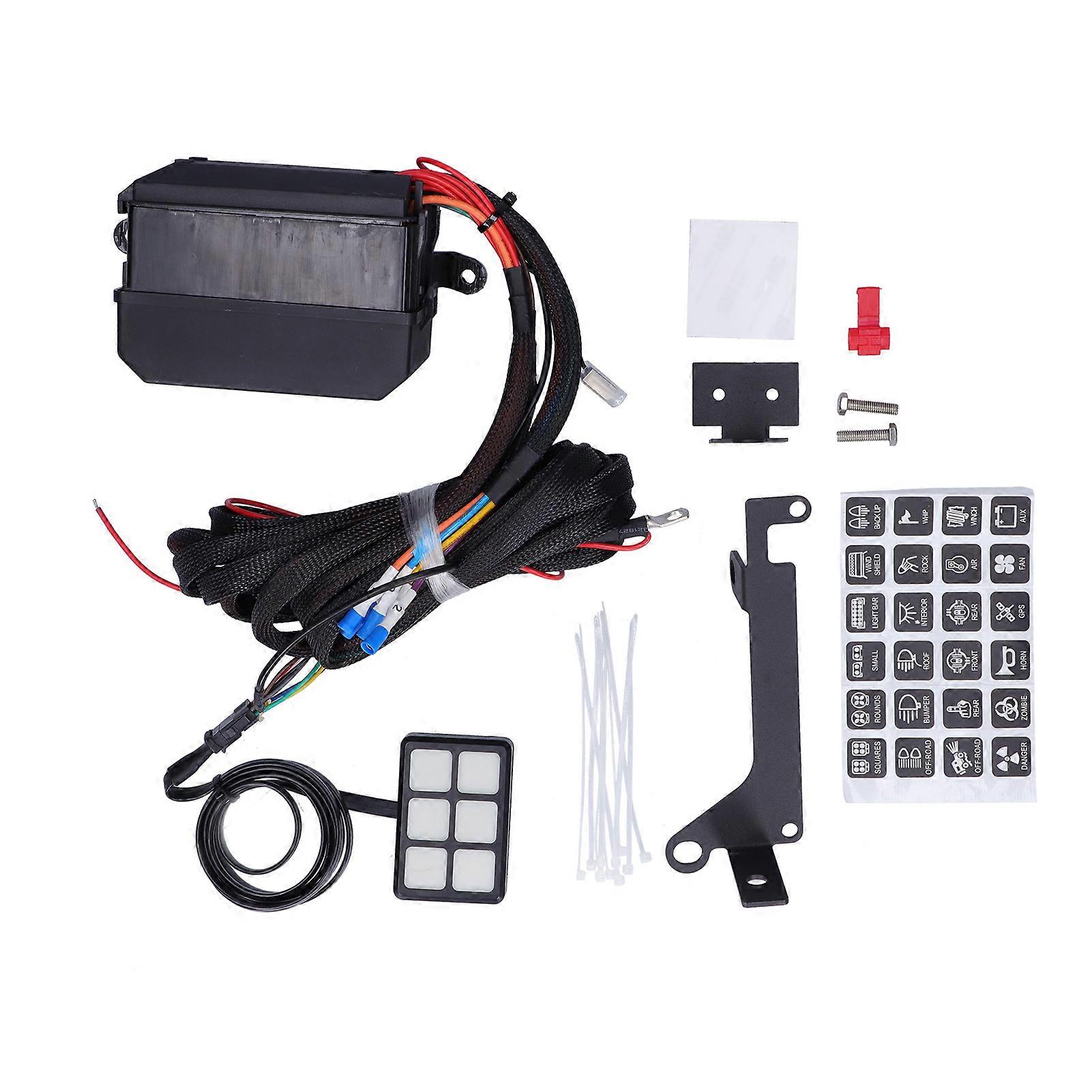 6 Gang Switch Panel Electronic Relay System Circuit Control Box Assembly for Car Boat Yacht