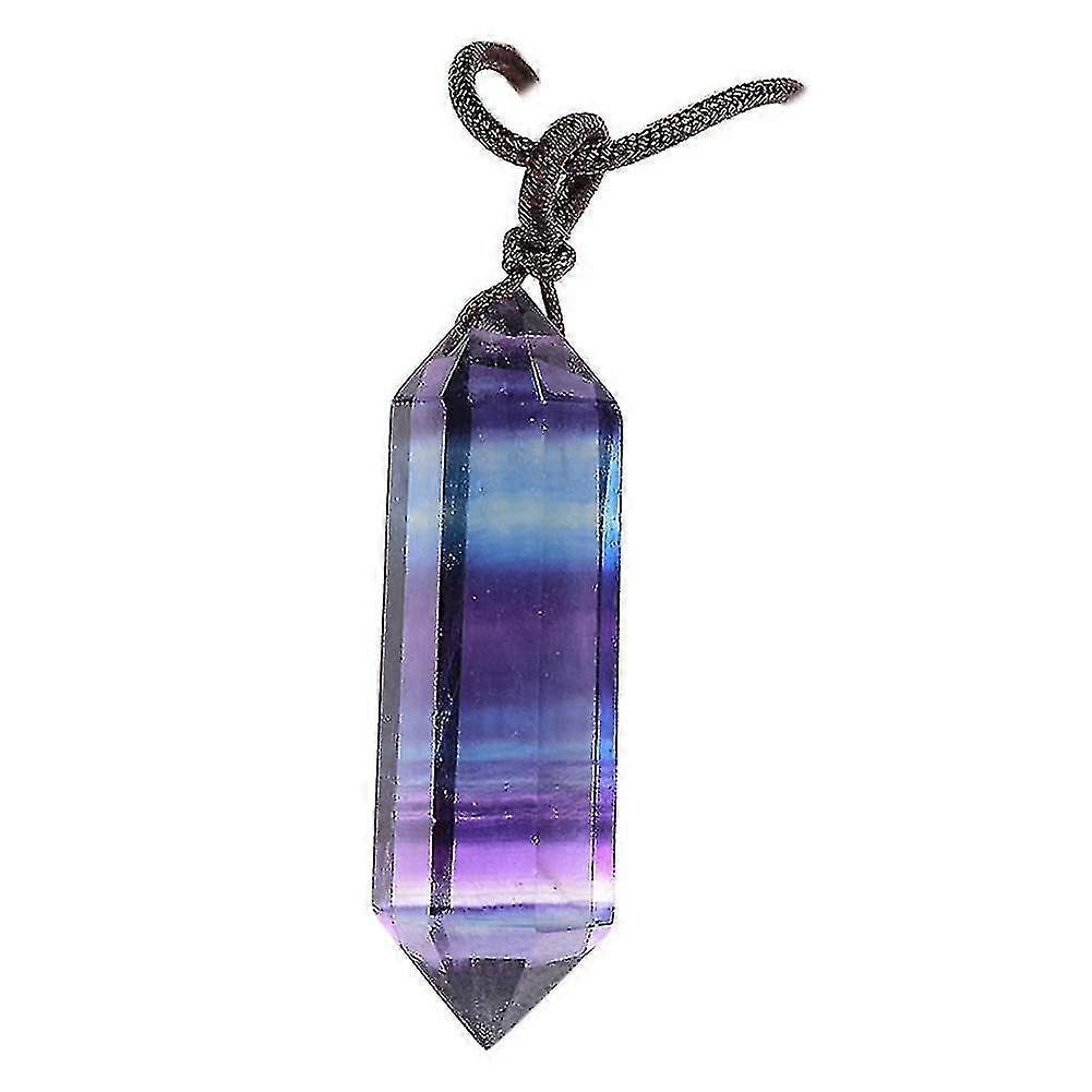 fluorite pendant crystal hex corner pointer bottle terminal pendant necklace