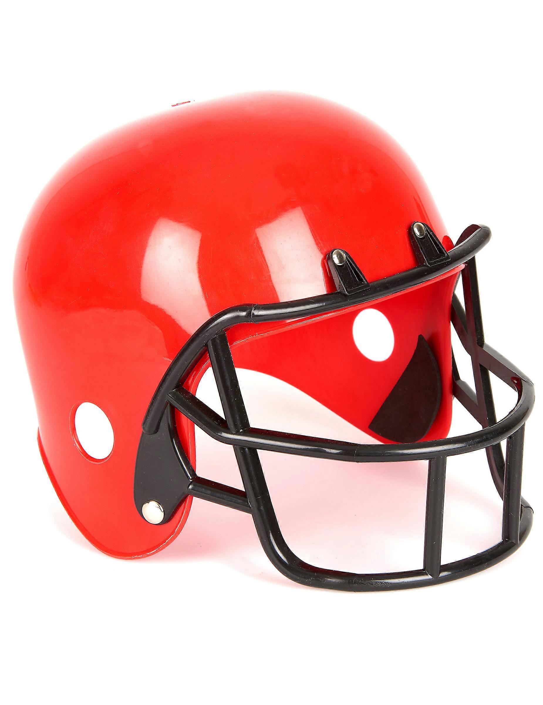Red American footballer helmet child