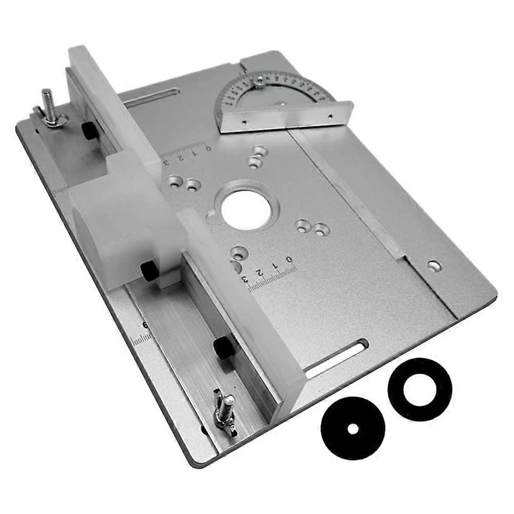 Router Table Insert Plate W/Miter Gauge for Woodworking Benches Table Saw Multifunctional Trimmer E