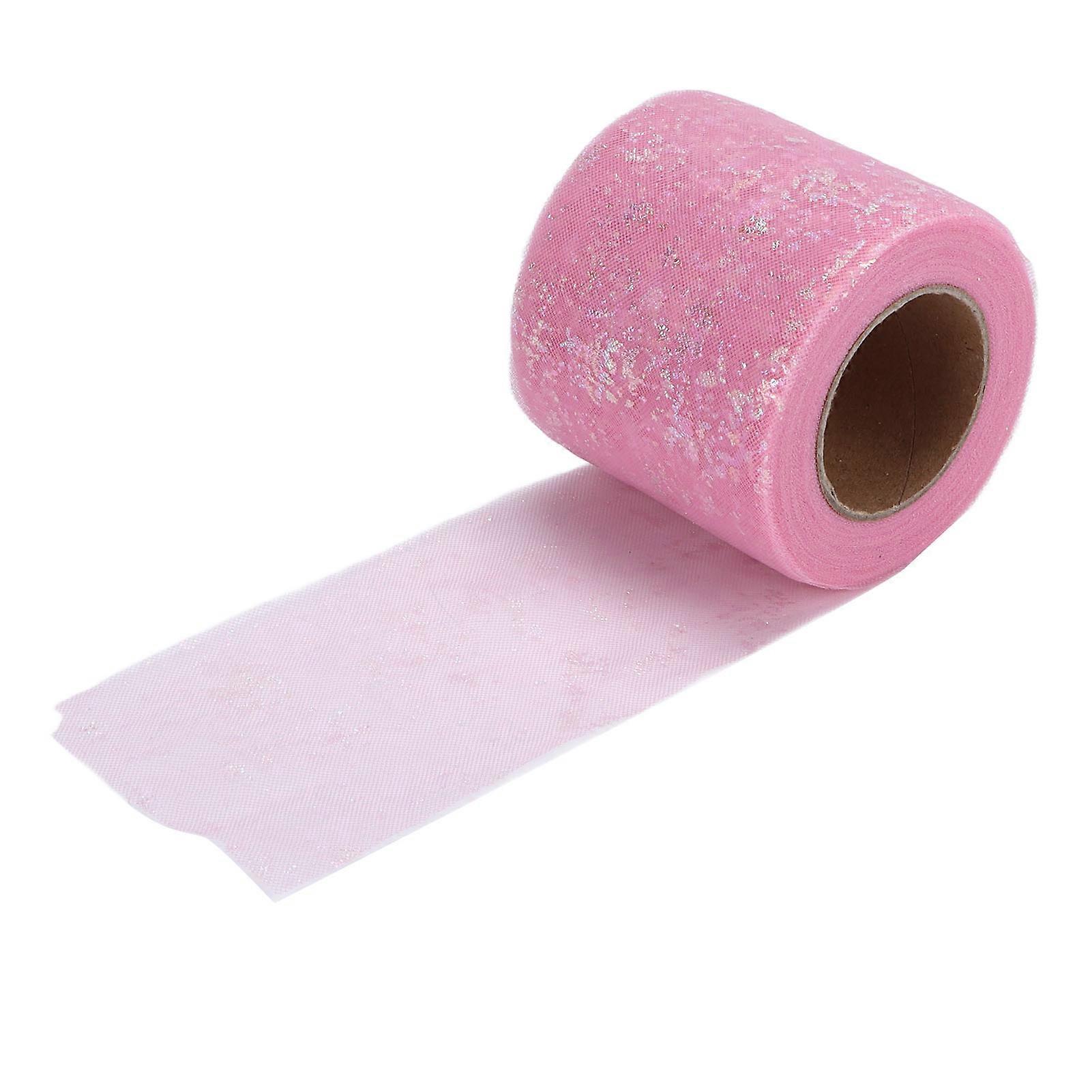 Tulle Fabric DIY Craft Abrasion Resistance Symphony Polyester Lightweight Portable Tulle Rolls 6cmlight Rose