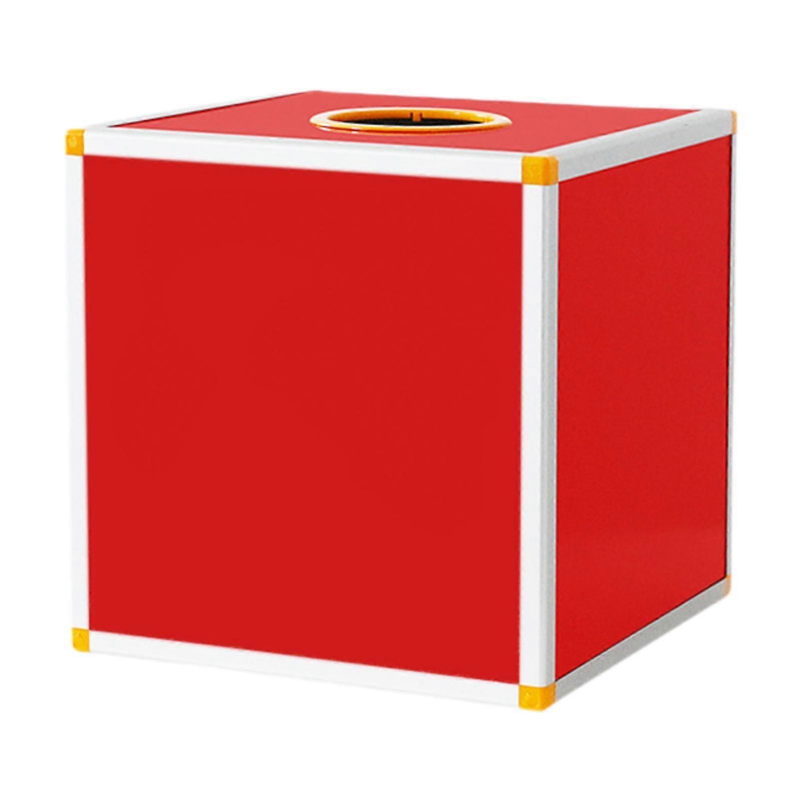 Lucky Draw Box Voting Box Donation Box for Voting Annual Meeting Fundraising 20x20x20cm All red