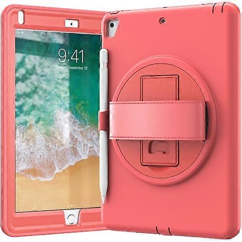 360 Degree Rotation PC+TPU Protective Cover with Holder/Hand Strap/Pen Slot For Apple iPad Air