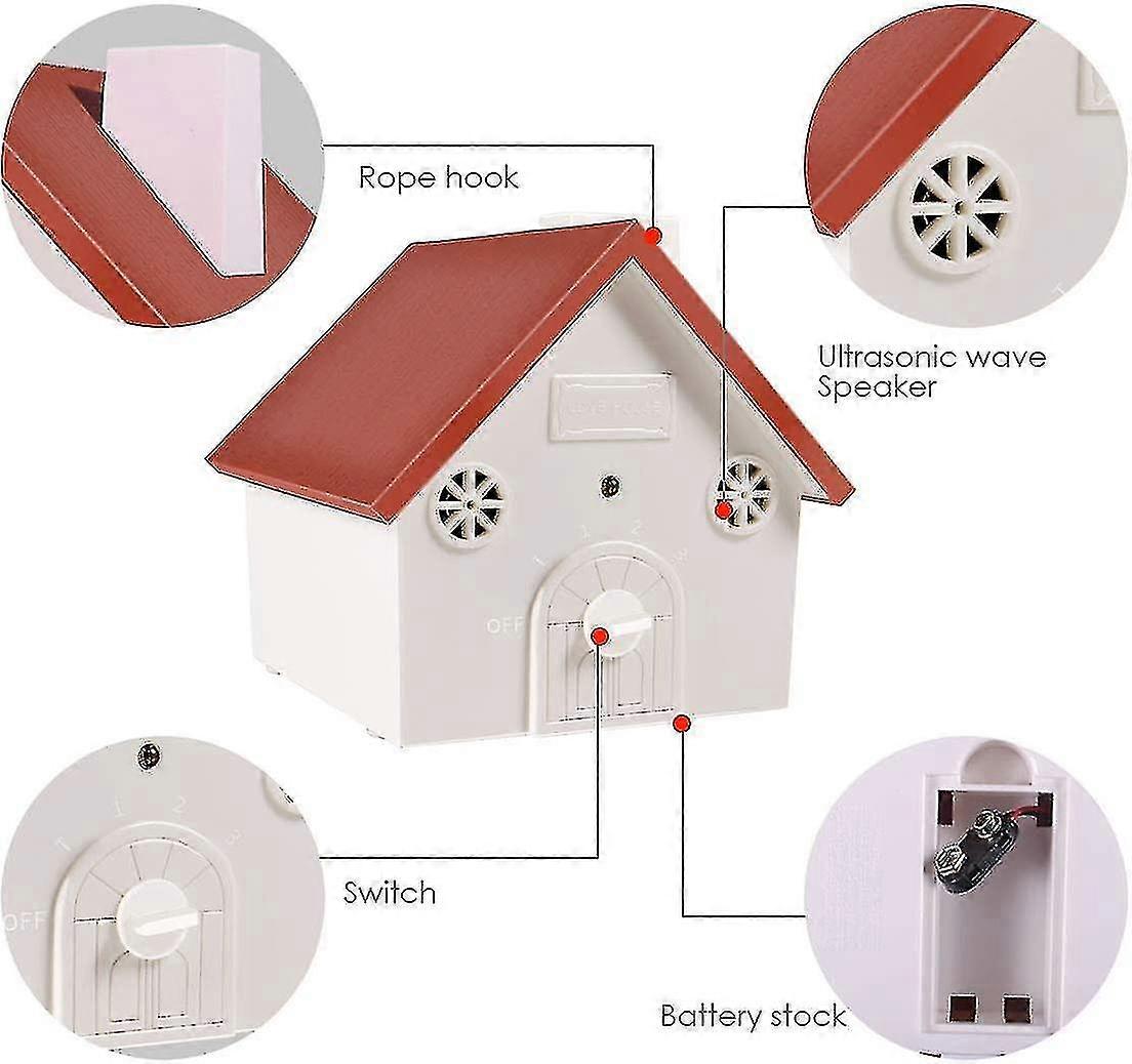 Outdoor Ultrasonic Anti Barking Device,weatherproof Dog Barking Control Devices 50ft Range Dog Training Behavior Aids