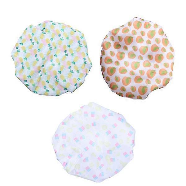 Chic Printed Double-layer Waterproof Satin Shower Cap Set