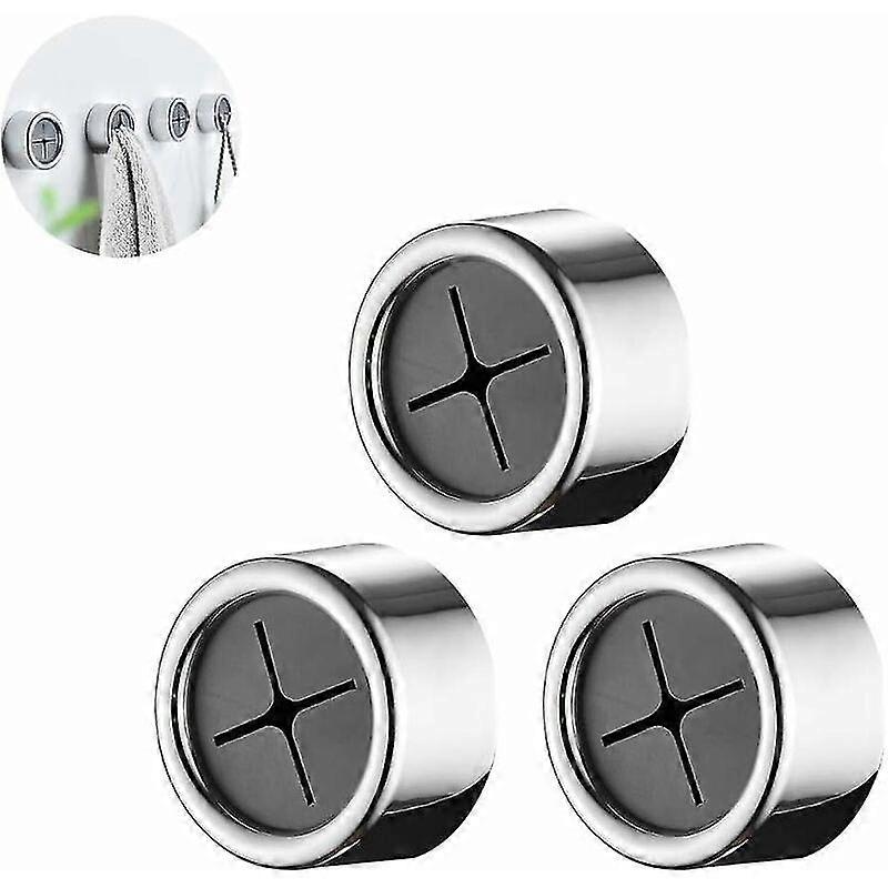 Adhesive Towel Rack, 3 Pieces Abs Round Towel Hook Towel Rack Kitchen Towel Holder For Bathroom, Kitchen And Household