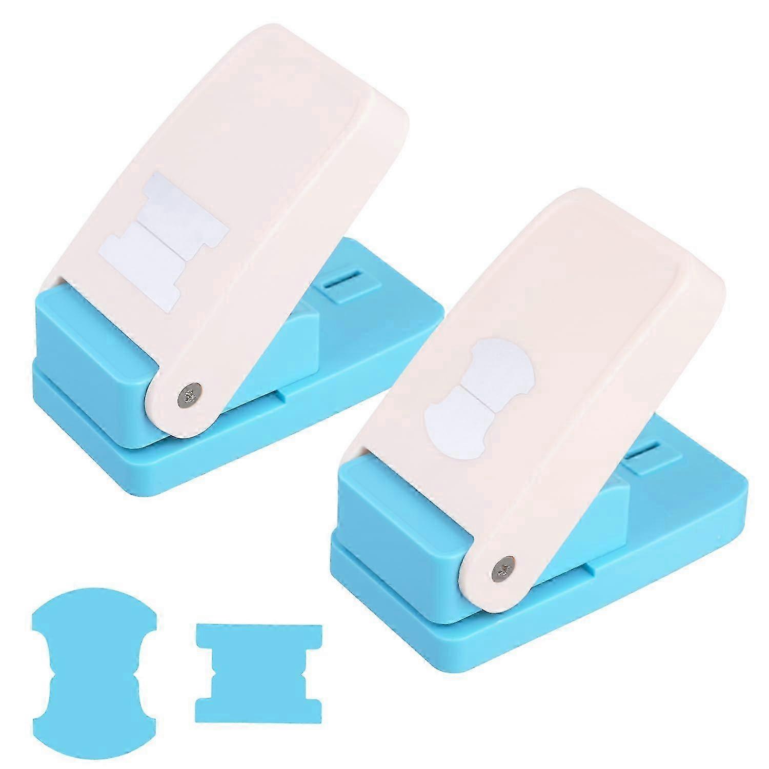 2 Shapes Index Tab Punchers, 1.5 Inch Handmade Label Tag Paper Punch Lever Action Craft Pa