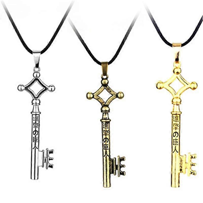 Anime Attack on Titan Eren Jaeger s Key Shape Colares Pingentes Shingeki No Kyojin Pingentes Colares Cosplay Jóias Collares