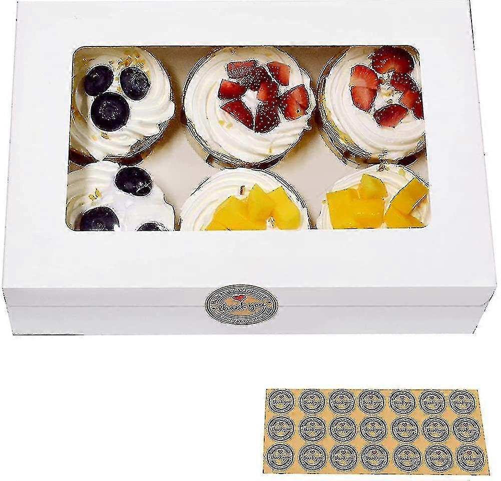 White Bakery Boxes With Window Paper Gift Boxes For Pastries. Cupcakes. Small