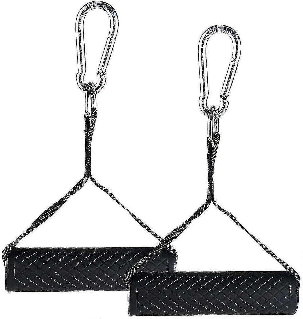 Resistance Band Handle Heavy Duty Cable Machine Attachment, Strong Nylon Webbing, And Seamless Steel D Ring