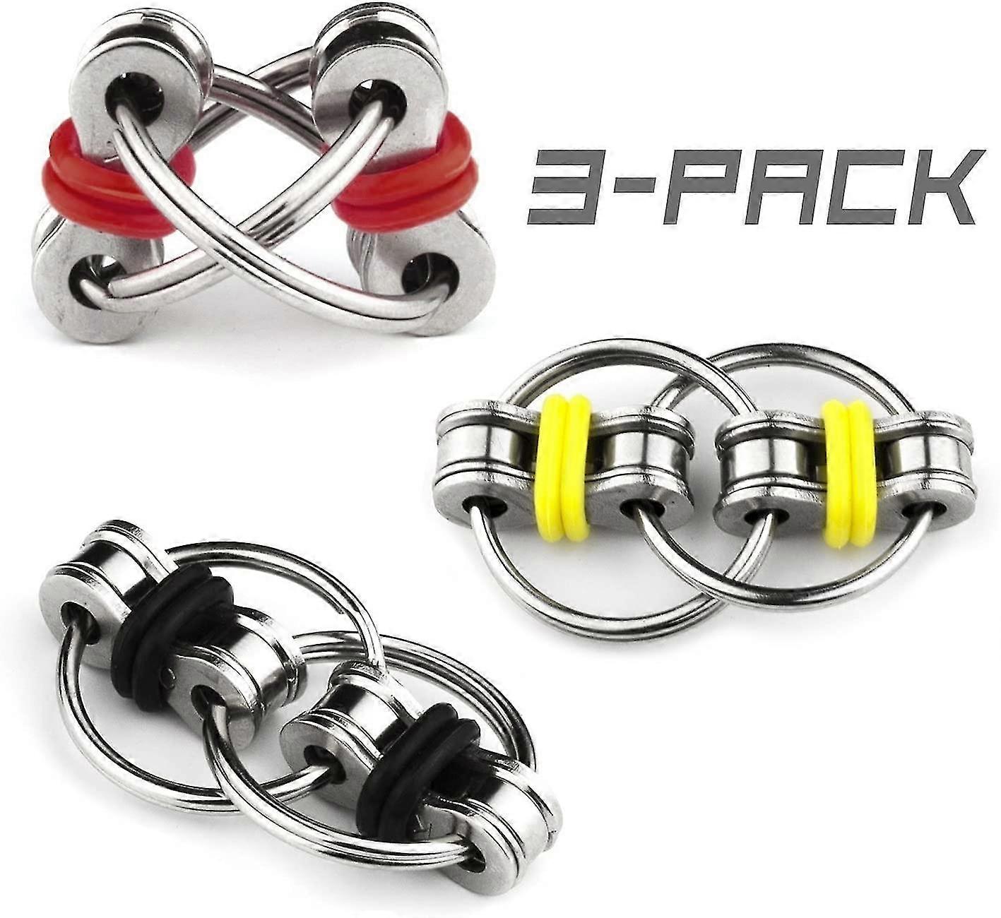 Relieves Stress Reducer, Bike Chain Fidget Reducer For Adults And Children (3 Pack)