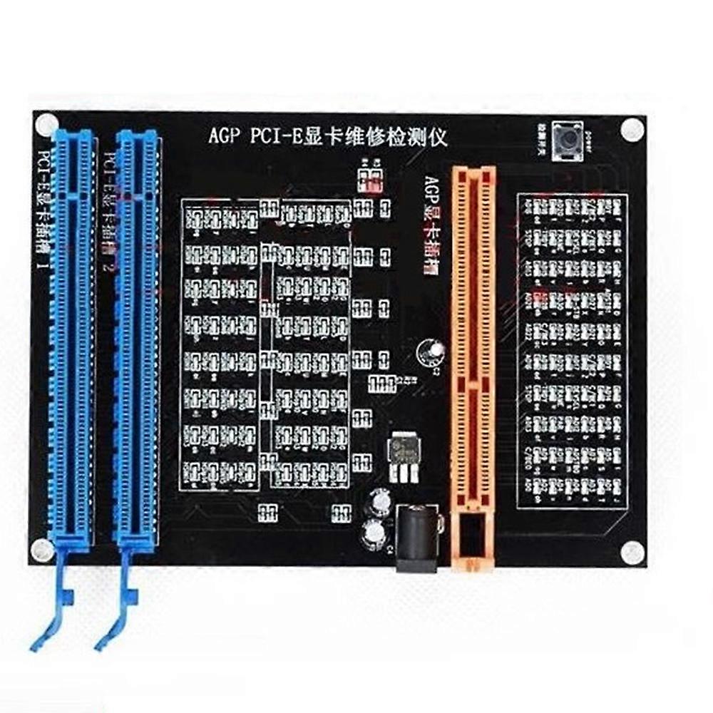 AGP PCI-E X16 Testeur de socket à double usage Testeur d’affichage de carte vidéo Testeur de carte graphique Diag