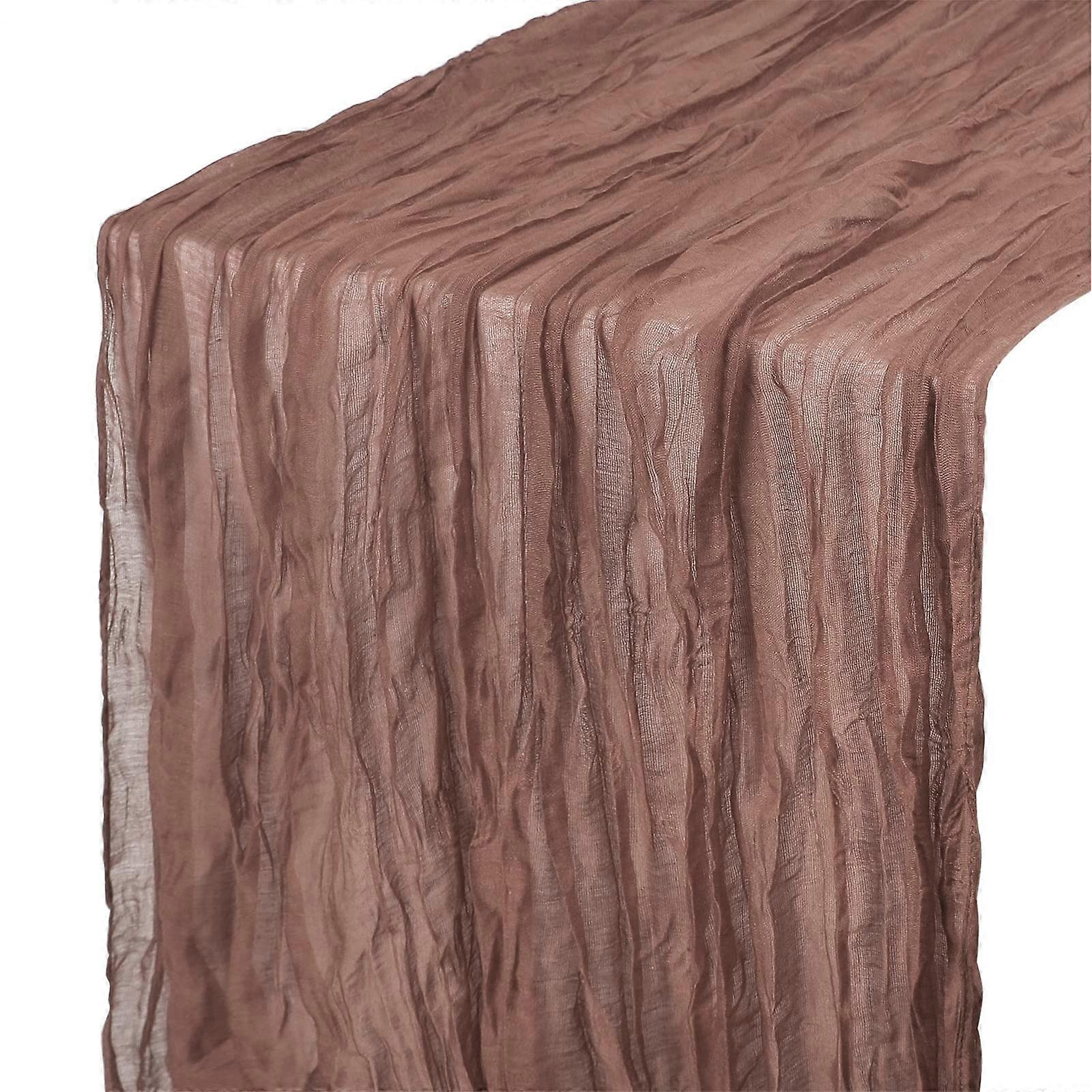 for Extra Long Crumpled Design Table Runner Wedding Cheesecloth Table Cloth