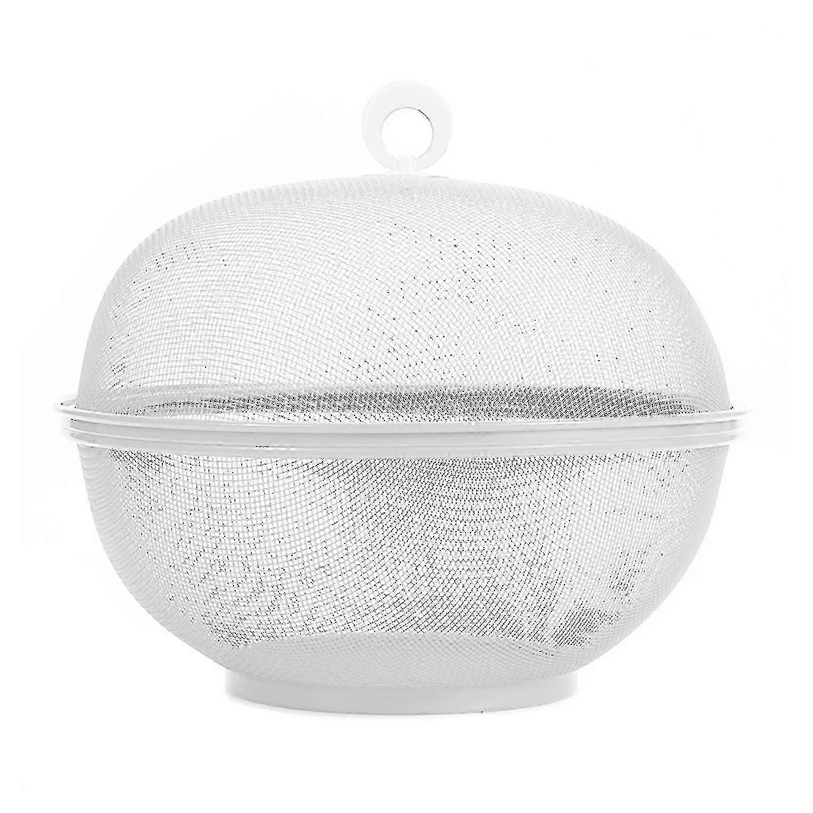 Mesh Fruit Basket With Lid Food Grade Large Capacity Multifunctional Fast Draining Prevent Fly Stainless Steel Kitchen Drain-Yvan