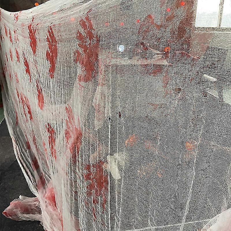 万圣节血红色恐怖布料 - 恐怖屋万圣节派对门口户外装饰(180 X 250厘米)bd